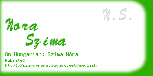 nora szima business card