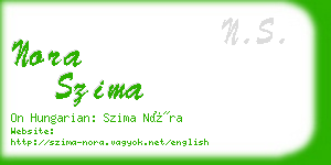 nora szima business card
